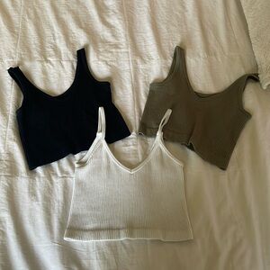 Set of 3 Ribbed Bralette Tops- THREE FOR PRICE OF ONE!!
